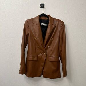 Faux leather Zara blazer
